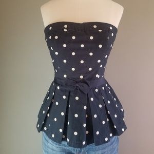 Abercrombie and Fitch Polka Dot Peplum Top